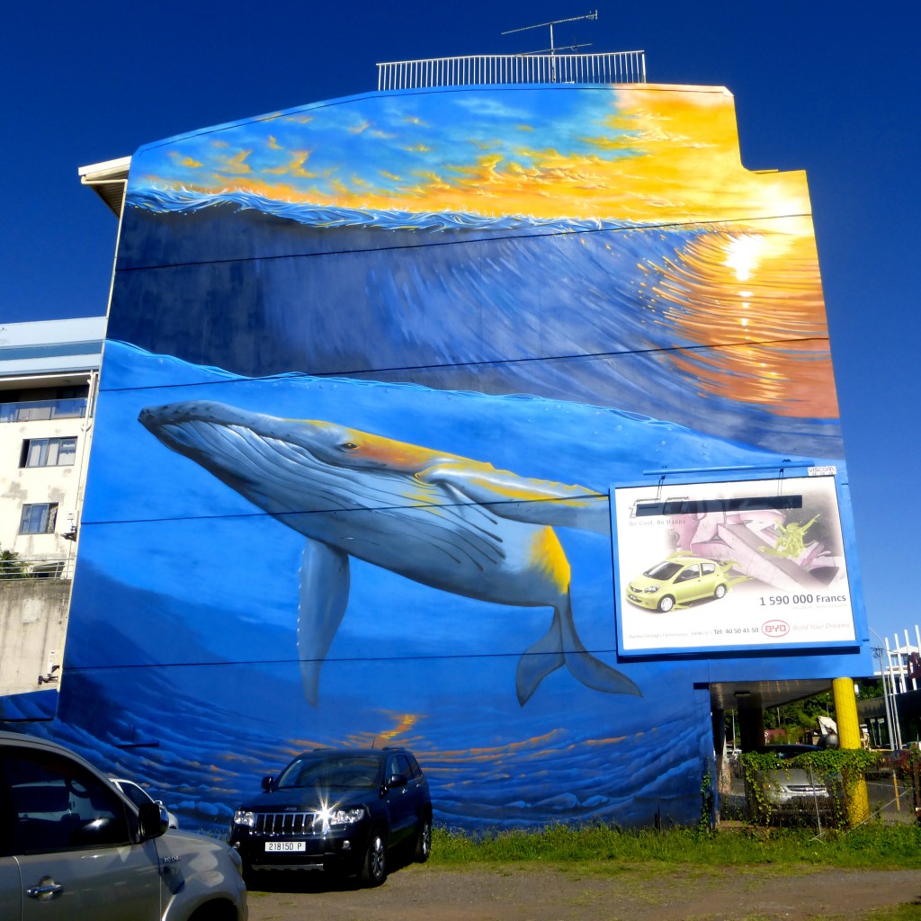 Car Advertised for Sail In Street Art Created By Seyb for  ONO'U 2014 - Tahiti