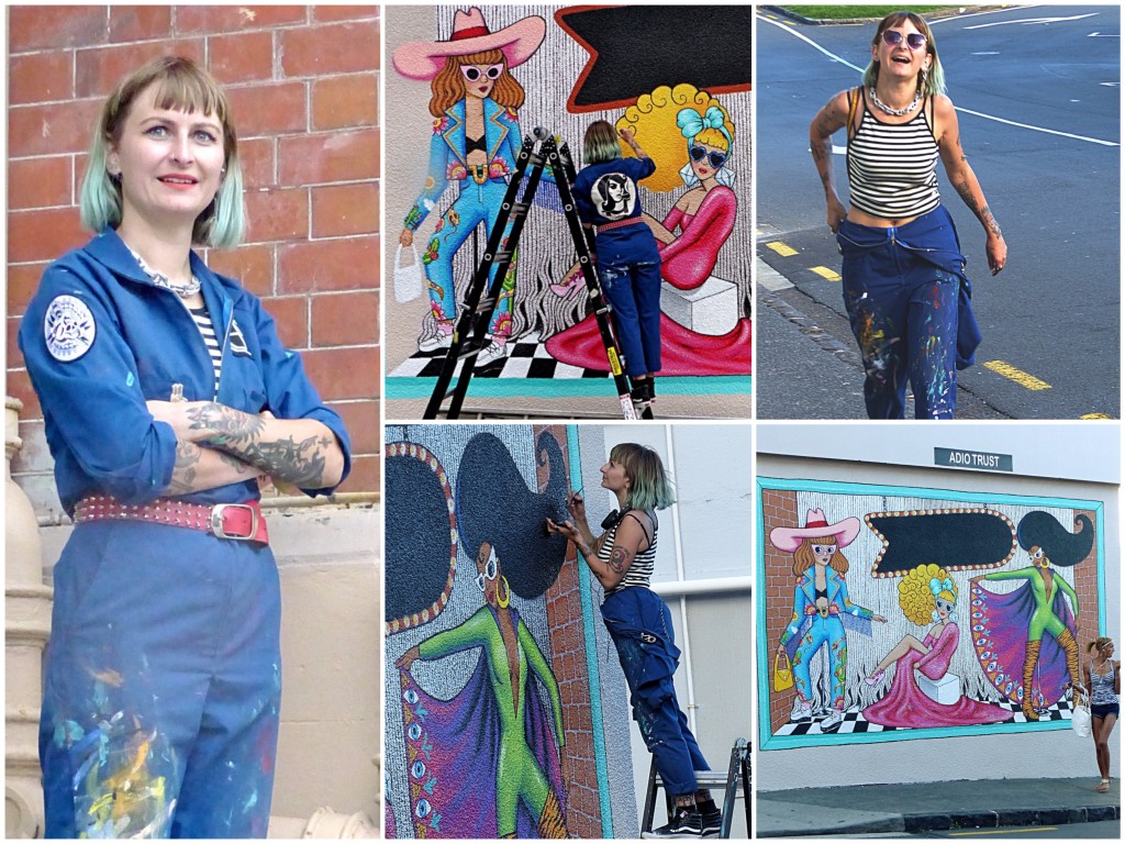 Street Art - Auckland - April 2015 - Xoe Hall Zig Zag Boutique In Progress - Allfresco - Collage_Copy
