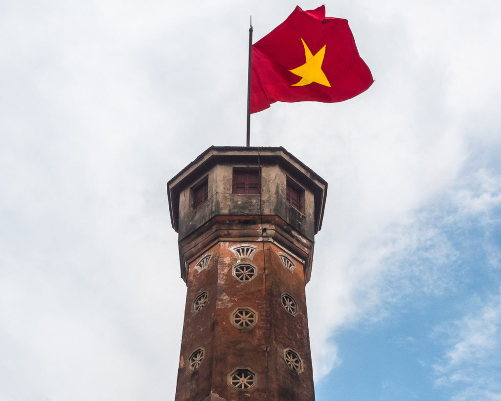 Vietnam Flag Atop Hanoi Flag Tower