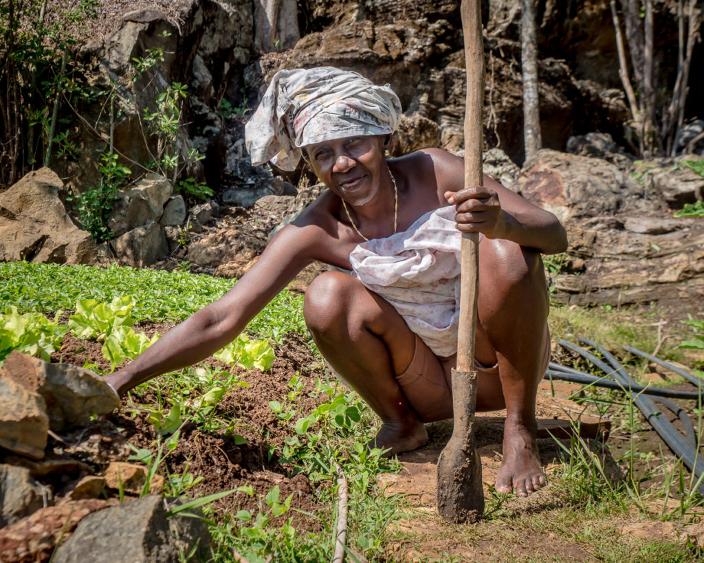 Woman farming in Madagascar