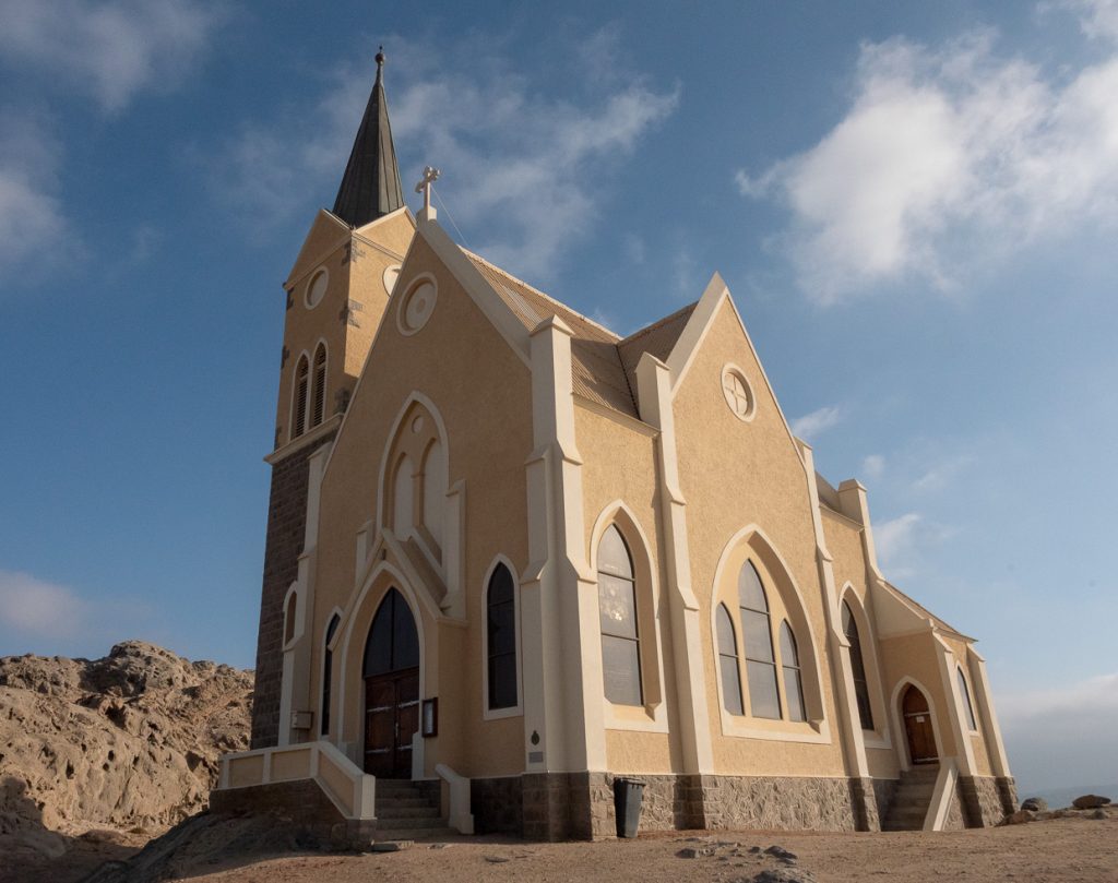 Felsenkirche church on the rocks, Luderitz Namibia