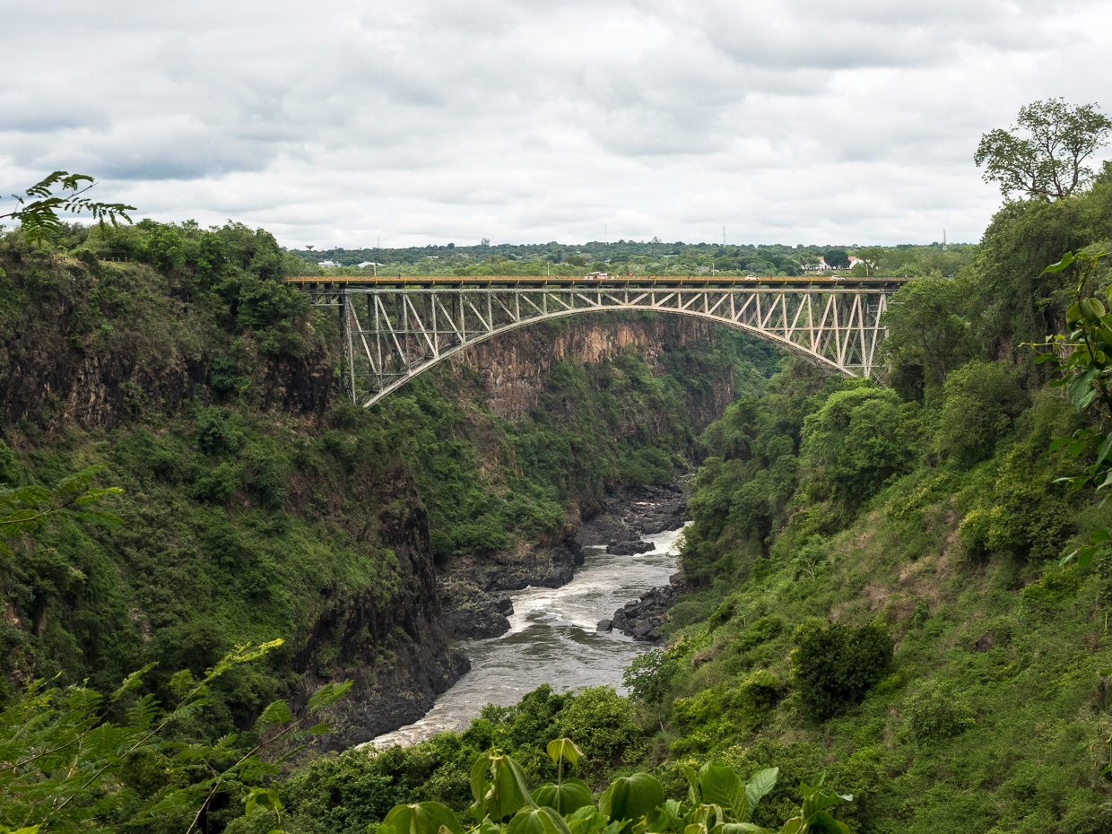 Victoria Falls Bridge viewed from Zambia side