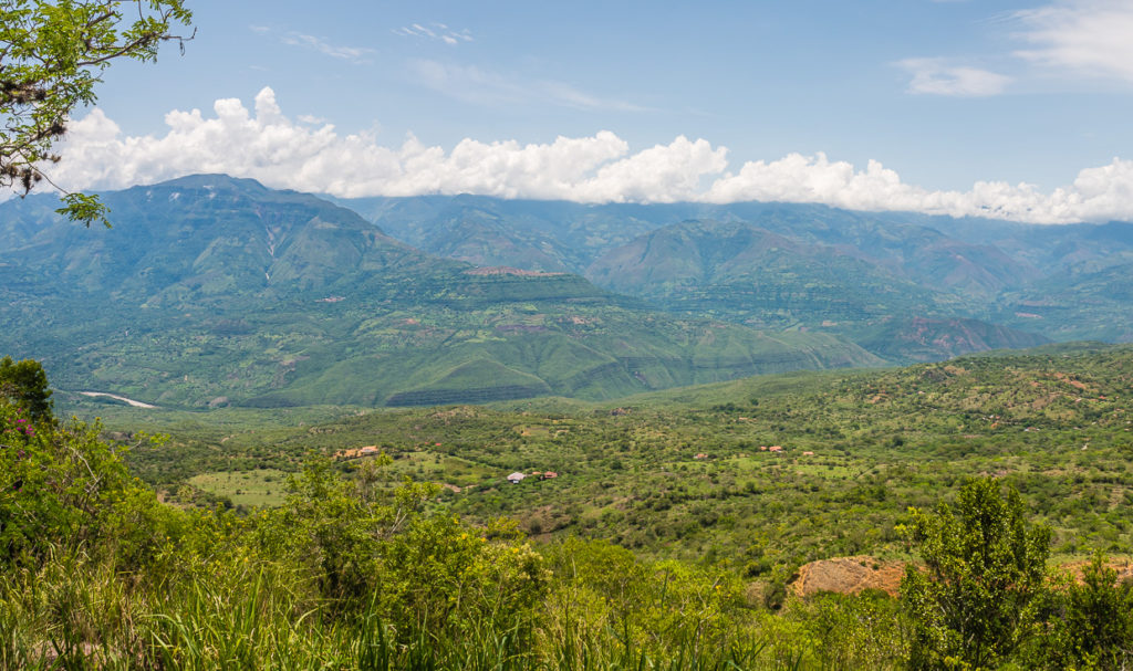 Barichara Panorama with Guane In Distance