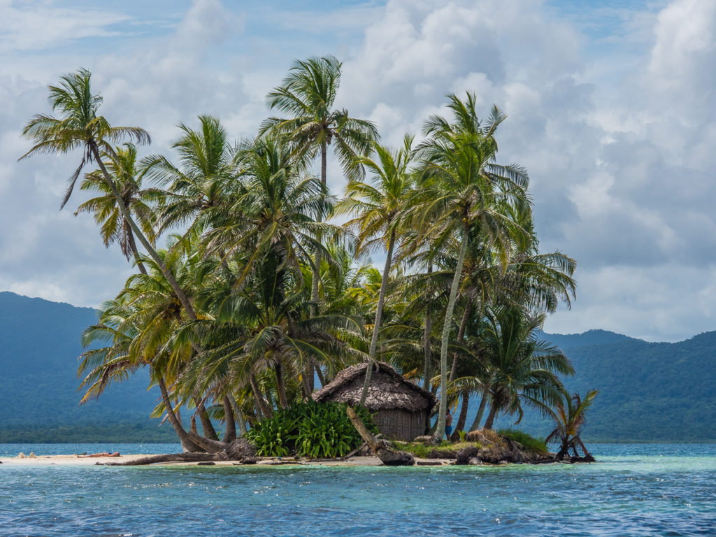 Small San Blas Island With House And Palm Trees 