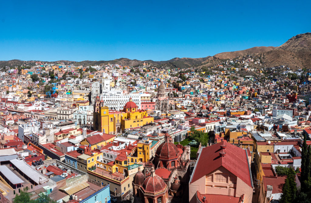 Panoramic view of colorful Guanajuato